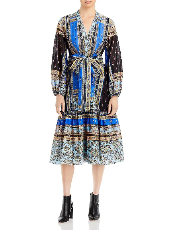 Women's shirt dress joy pop -Diana Womens Belted Long Shirtdress