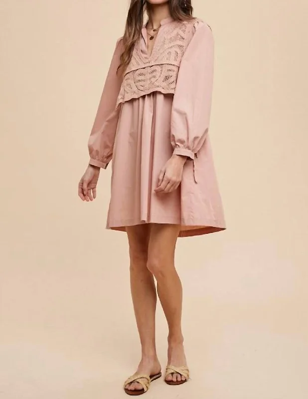 Women's shirt dress mist glow -Harper Shirt Dress In Blush