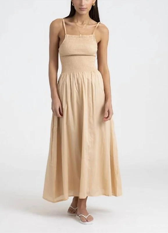 ladies-midi-dress-beach-breeze-Noli Midi Dress in Plain Sand