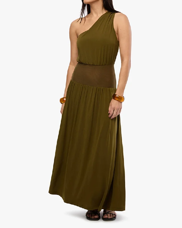 Women's maxi dress joy flair -One Shoulder Maxi Dress