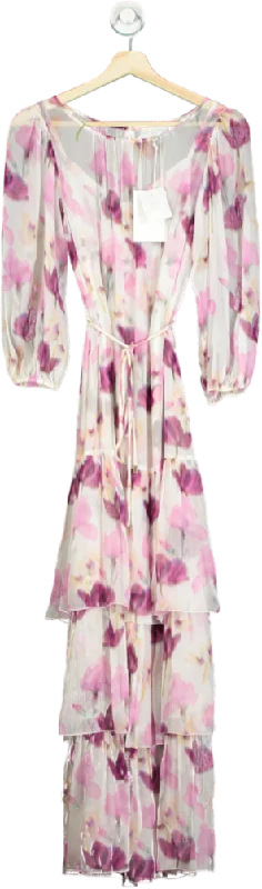 Women's maxi dress ever glow -Christy Lynn Multi-Coloured Floral Silk Maxi Dress UK XS