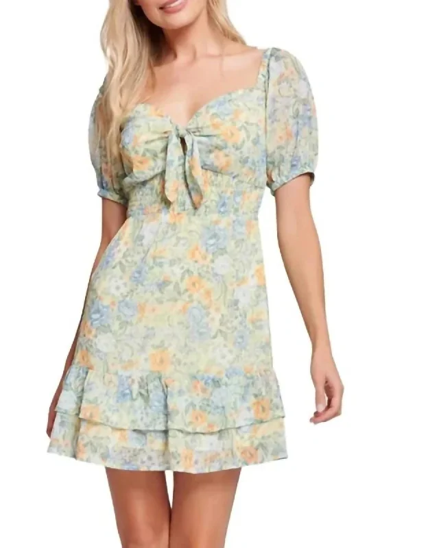 Women's mini dress still pop -Mountain Bloom Floral Mini Dress in Multi | Multi