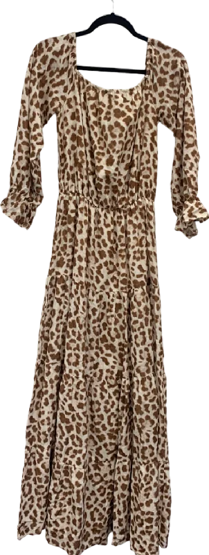 Women's maxi dress blush pop -Minni Leopard Print Maxi Dress S