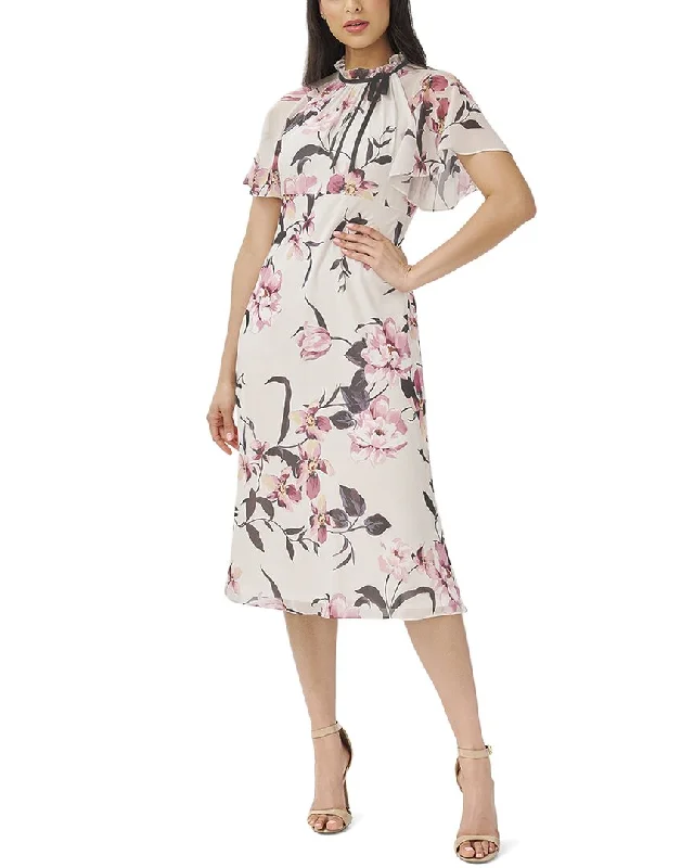 ladies-flared-dress-soft-sheen-Adrianna Papell Fit & Flare Midi Dress