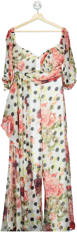 Women's maxi dress pure flair -Karen Millen Floral Polka Dot Maxi Dress UK 10