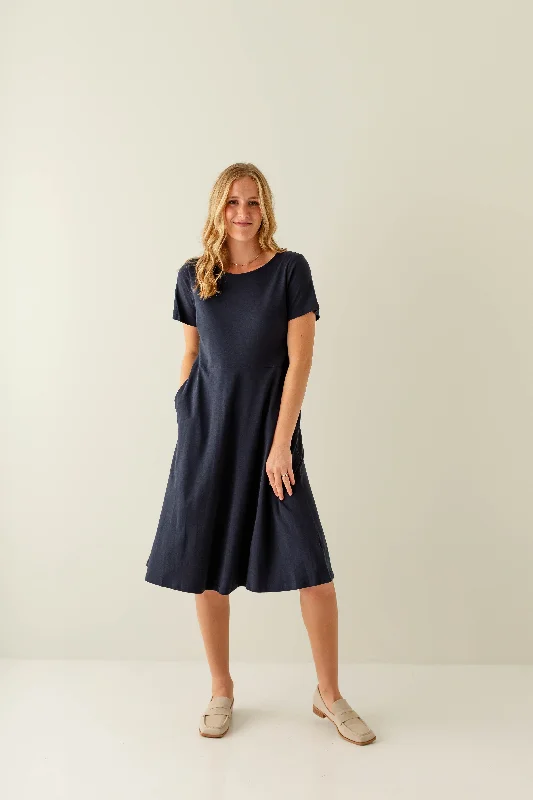 ladies-flared-dress-sporty-sweep-'Marianne' Fit & Flare Cotton Blend Dress