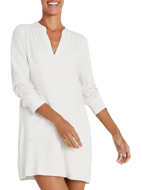 Women's shirt dress reef pop -Teaghan Womens Long Sleeve V-Neck Shirtdress