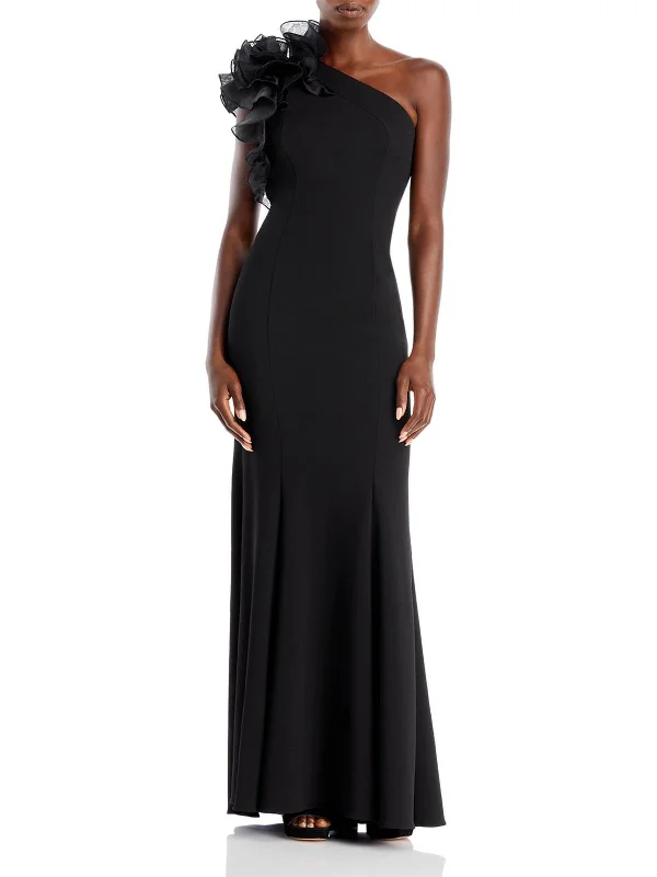 Women's maxi dress petal pop -Womens Velvet Maxi Evening Dress