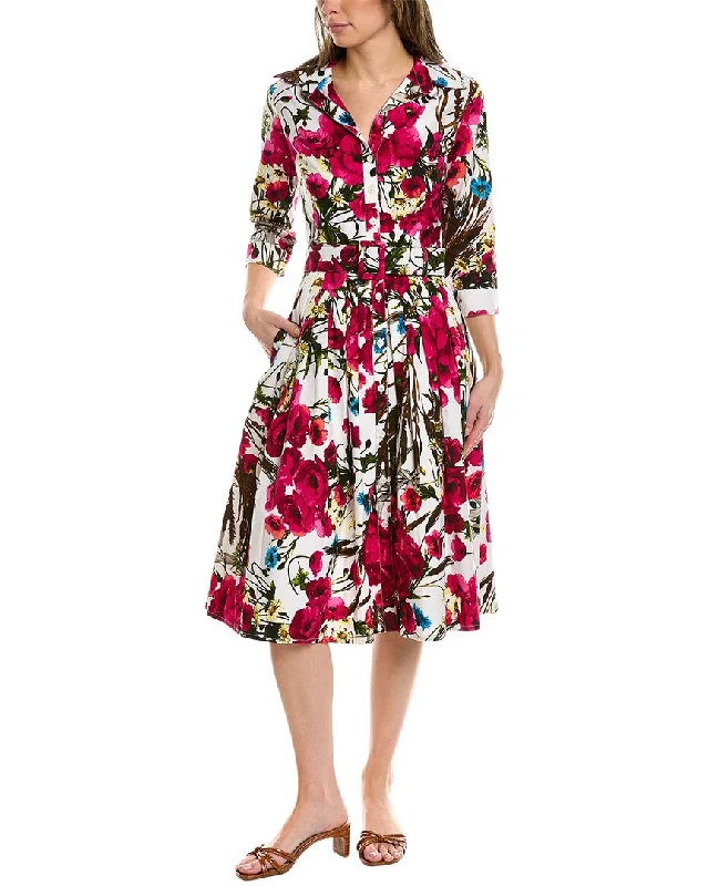 Women's shirt dress leaf chic -Samantha Sung Audrey Shirtdress