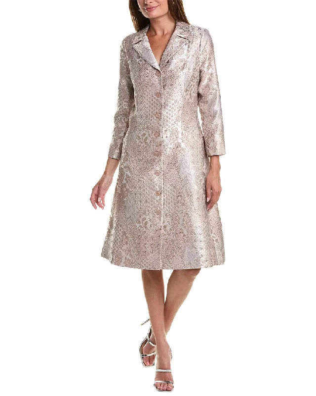 Women's shirt dress raw chic -Teri Jon by Rickie Freeman Metallic Jacquard Shirtdress