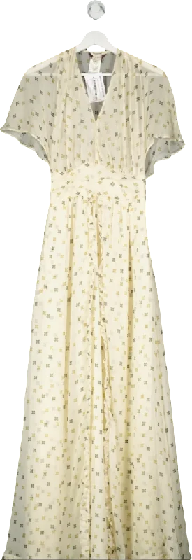 Women's maxi dress wet glow -Paul & Joe Cream Silk Maxi Dress UK 8