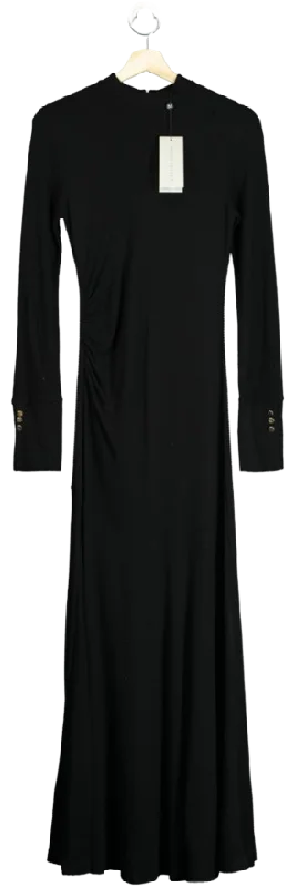 Women's maxi dress lane chic -Mint Velvet Black Ribbed Jersey Maxi Dress UK XS