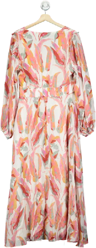 Women's maxi dress drop flair -FatFace Multi-Colour Peony Painted Leaves Maxi Dress UK 12R