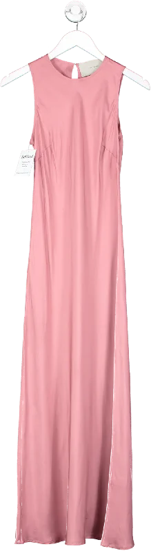 Women's maxi dress max pop -Asceno Pink Silk Maxi Dress UK XS