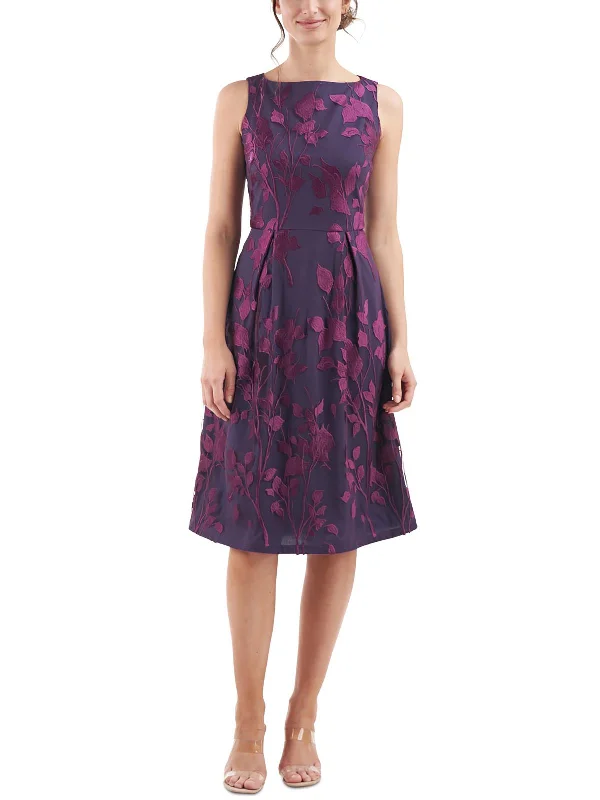 ladies-flared-dress-orchid-opal-Womens Formal Knee-Length Fit & Flare Dress