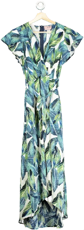 Women's maxi dress lush glow -AX Paris Green Leaf Print Maxi Dress UK 8