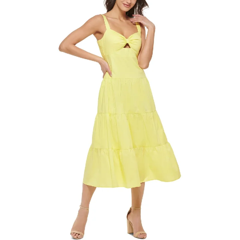 ladies-flared-dress-beaded-breeze-Womens Tiered Midi Fit & Flare Dress