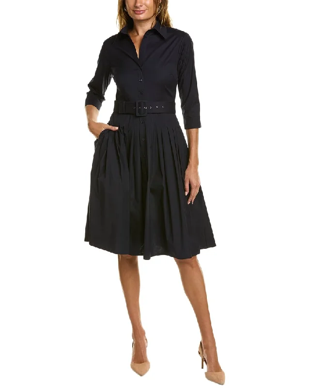 Women's shirt dress line flair -Samantha Sung 3/4-Sleeve Shirtdress