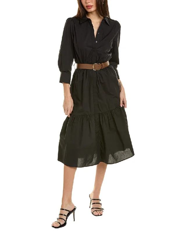 Women's shirt dress shine pop -Ellen Tracy Belted Shirtdress