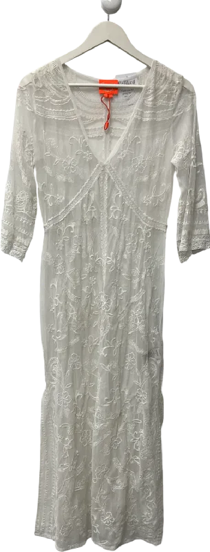 Women's maxi dress ice pop -Superdry White Beach Cover Up Lace Maxi Dress UK 8