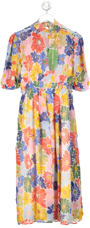 Women's maxi dress mute chic -Farm Rio Multicoloured Sunny Daisy Sand Maxi Dress UK XS