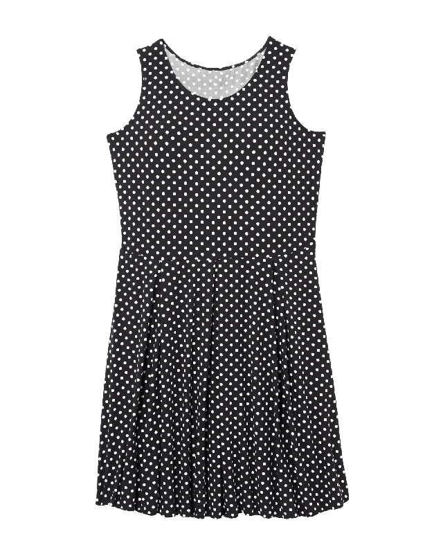 ladies-flared-dress-wrap-wisp-Aurora Sleeveless Fit and Flare Dress | Black / White