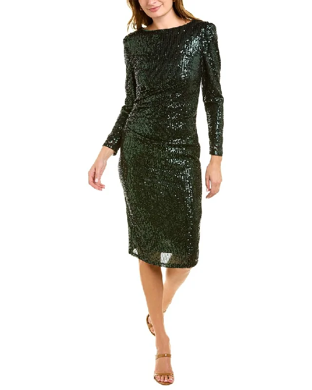 ladies-midi-dress-plunge-poise-Nanette Lepore Sequined Midi Dress