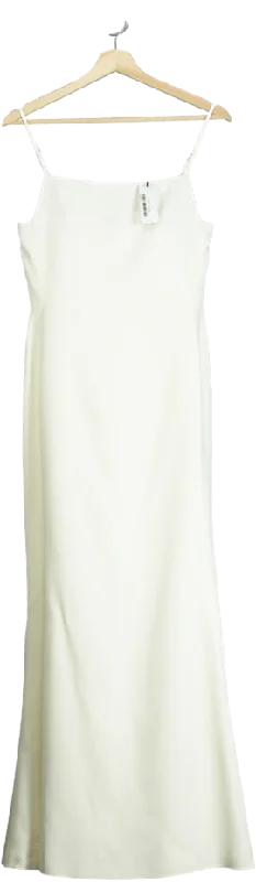 Women's maxi dress dusk glow -Karen Millen White Compact Stretch Viscose Tailored Square Neck Maxi Dress UK 8