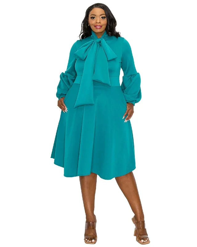 ladies-flared-dress-buttoned-bliss-Bekah Flare Dress | Jade