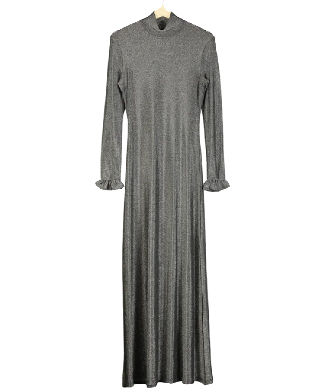 Women's maxi dress lush glow -Religion Grey Tanzanite High-neck Maxi Dress UK XS