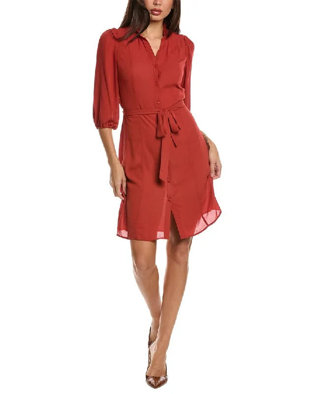 Women's shirt dress zip glow -Nanette Nanette Lepore Tie Waist Shirtdress