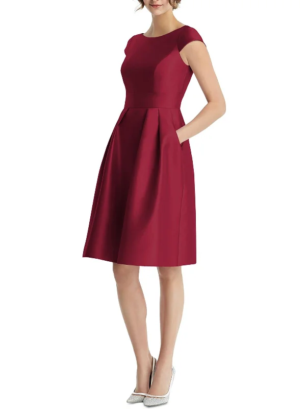 ladies-flared-dress-effortless-ember-Womens Cap Sleeve Short Fit & Flare Dress