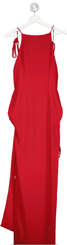 Women's maxi dress joy pop -Mônot Crepe Cut-out Red Maxi Dress UK 8