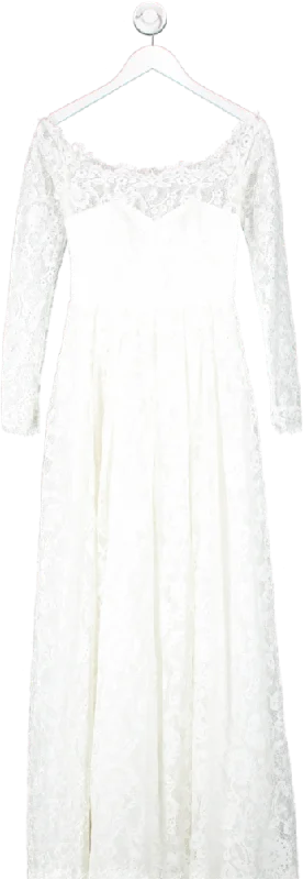 Women's maxi dress joy flair -ASOS White Bridal Long Sleeve Lace Maxi Wedding Dress UK 8