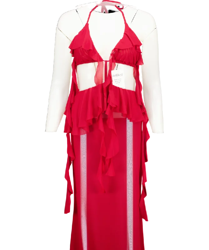 Women's maxi dress tide pop -Natalie Rolt Red Ariel Maxi Dress UK 6