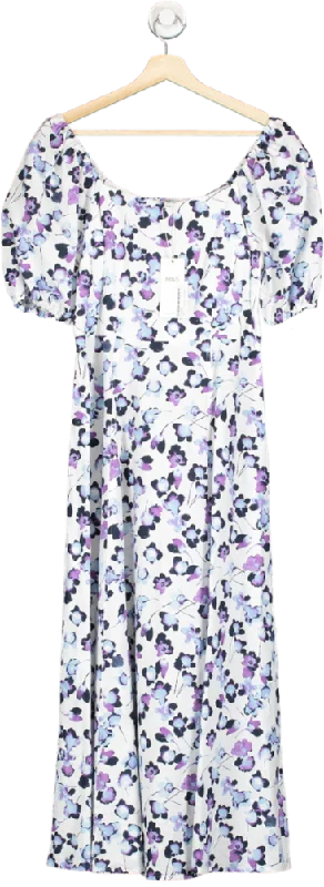 Women's maxi dress date flair -M&S Ivory Mix Floral Maxi Dress Regular Length Size UK 8