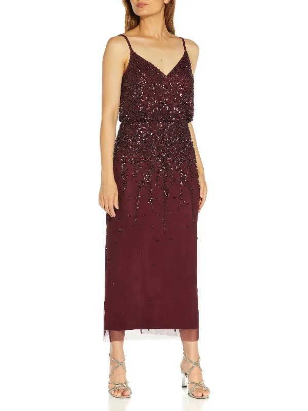 Women's maxi dress gem chic -Womens Embellished Maxi Evening Dress