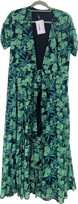 Women's maxi dress teal glow -Religion Black Floral Print Maxi Dress UK 8