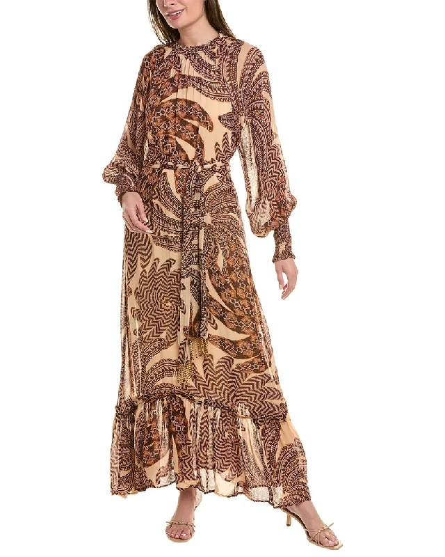 Women's maxi dress cozy flair -FARM Rio Yawanawa Vanahu Maxi Dress