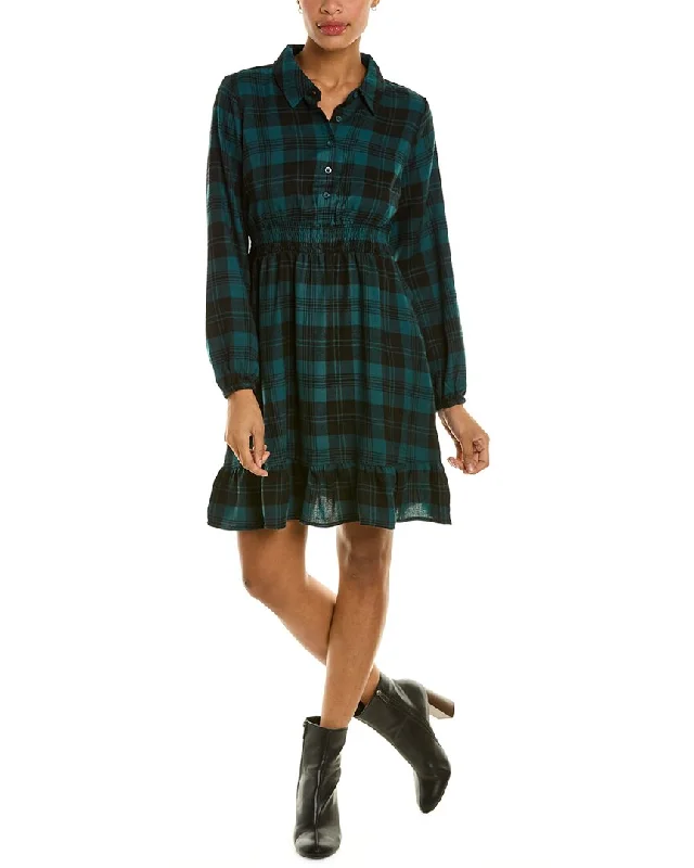 Women's shirt dress bloom pop -Lucky Brand Plaid Shirt Dress