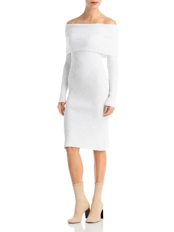 ladies-midi-dress-insta-illume-Womens Ribbed Midi Sweaterdress