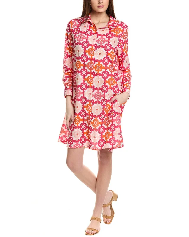 Women's shirt dress knee glow -Ro’s Garden Jimena Shirtdress