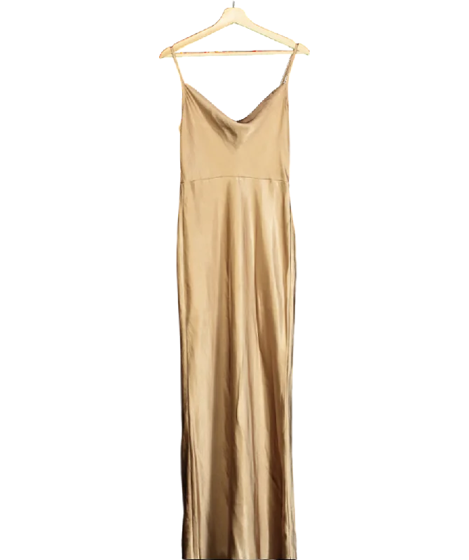 Women's maxi dress soft glow -PRETTY LAVISH Nude Amelia Maxi Dress UK 10