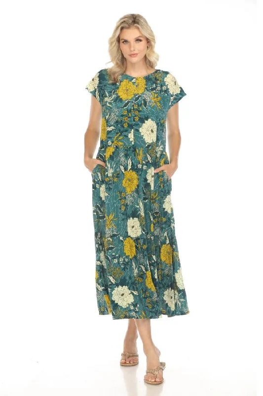 Women's maxi dress craft chic -Johnny Was Cadecki Kari Floral Maxi Dress C39723B9 Boho Chic