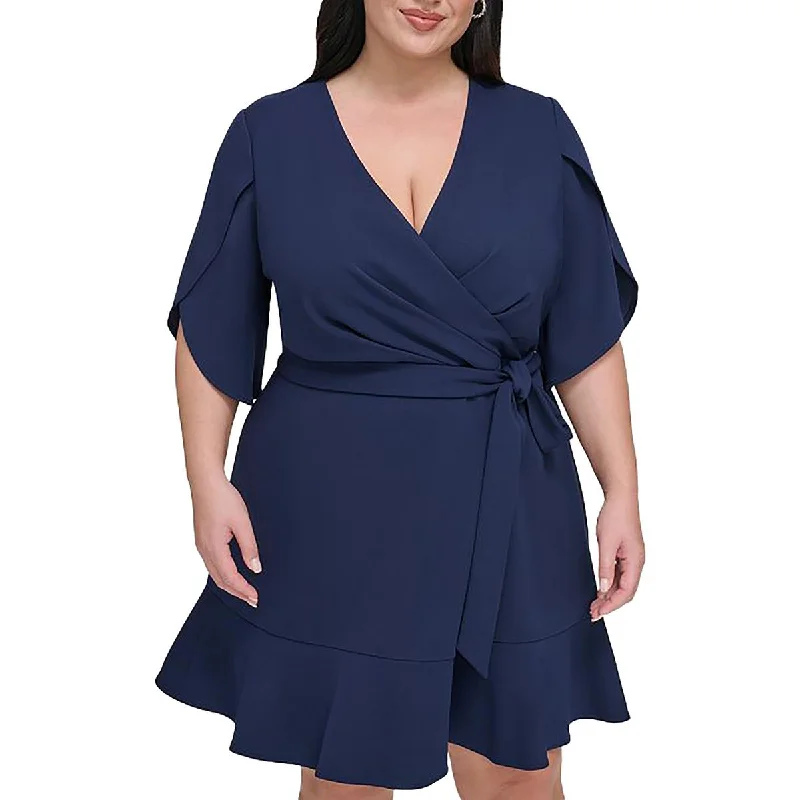 ladies-flared-dress-designer-dusk-Plus   Womens Wrap Flare Wrap Dress