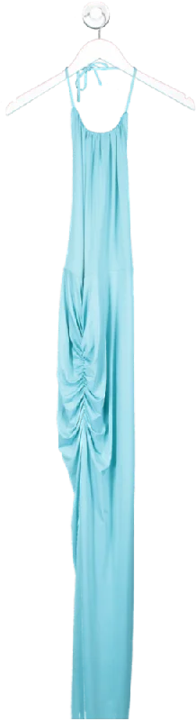 Women's maxi dress hot glow -Michael Costello Blue Xmichael Costello Ruched Maxi Dress UK XXS