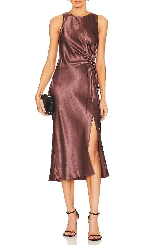 ladies-midi-dress-animal-allure-Gabriella Midi Dress in Nutmeg