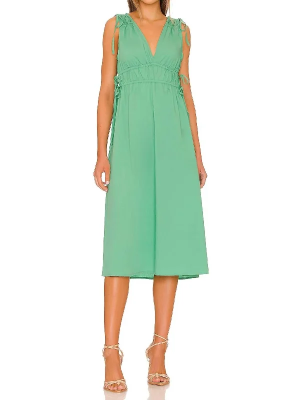 ladies-midi-dress-crochet-calm-Constantine Midi Dress in Kelly Green