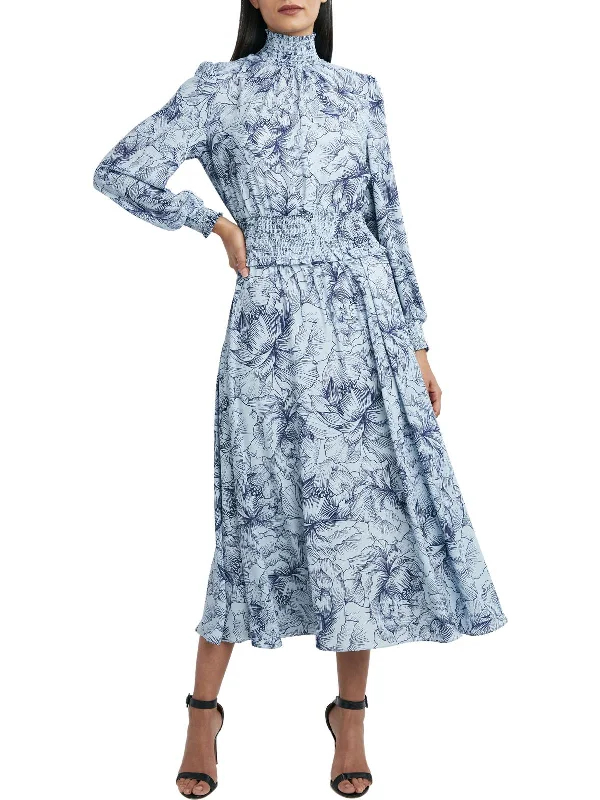 Women's maxi dress weave chic -Womens Smocked Long Sleeves Maxi Dress