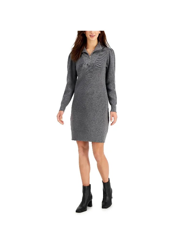 ladies-midi-dress-fresh-fable-Womens 1/2 Zip Midi Sweaterdress